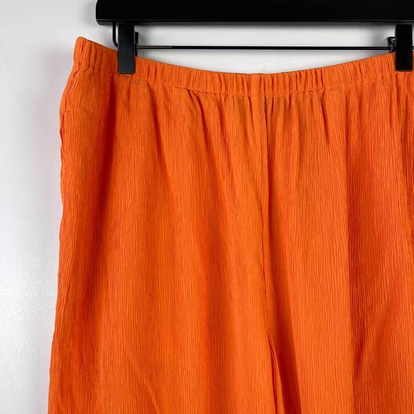 Everlane (L) Naia Ripple Pull-On Pants High Rise Orange - Picture 2 of 10